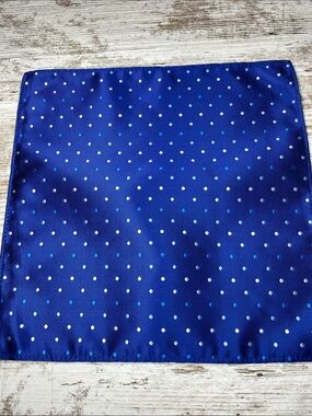 Blue Pocket Square Polka Dot &  Silk Blend Mens Suit Formal Wedding